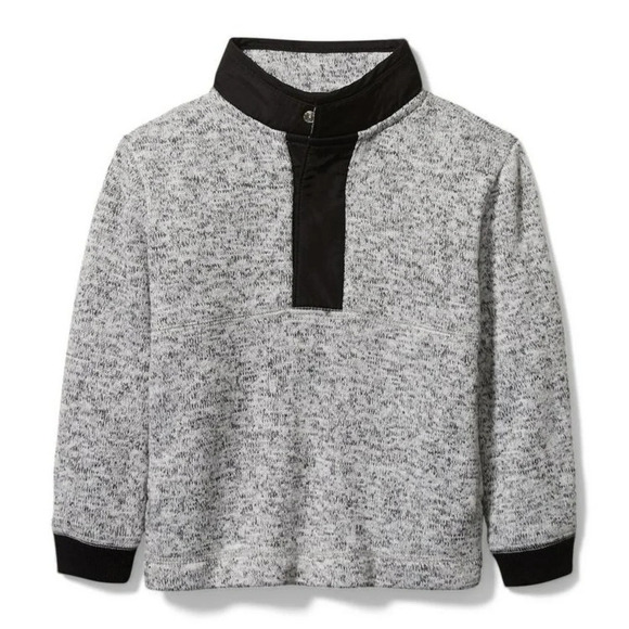 Janie and Jack Other - Janie and Jack Brushed Fleece Sweater Heather Grey Black Boys